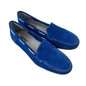 Belwest‎ Blue Suede Leather Loafers Comfort Slip On Women's Shoes
